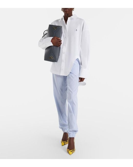 The Attico White Diana Oversized Cotton Shirt