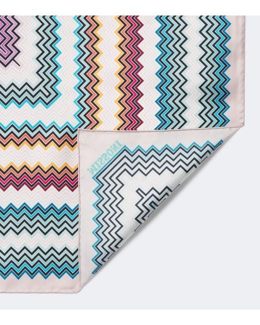 Missoni White Zigzag Silk Twill Scarf