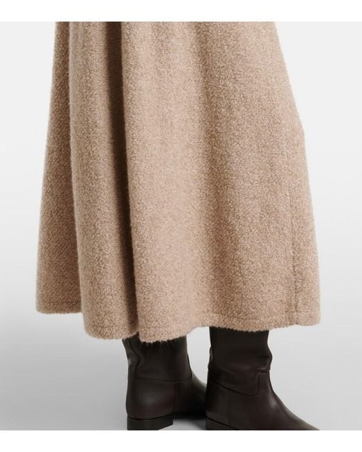 Agnona Natural Cashmere, Silk, And Wool Midi Skirt