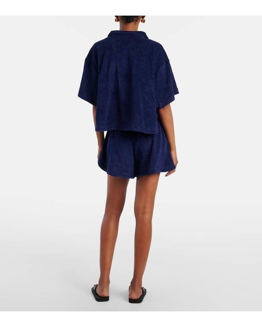 Polo Ralph Lauren Blue Set Of Cotton Polo Shirt And Bermuda Shorts