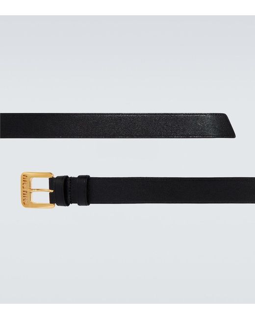 Miu Miu Black Leather Belt for men