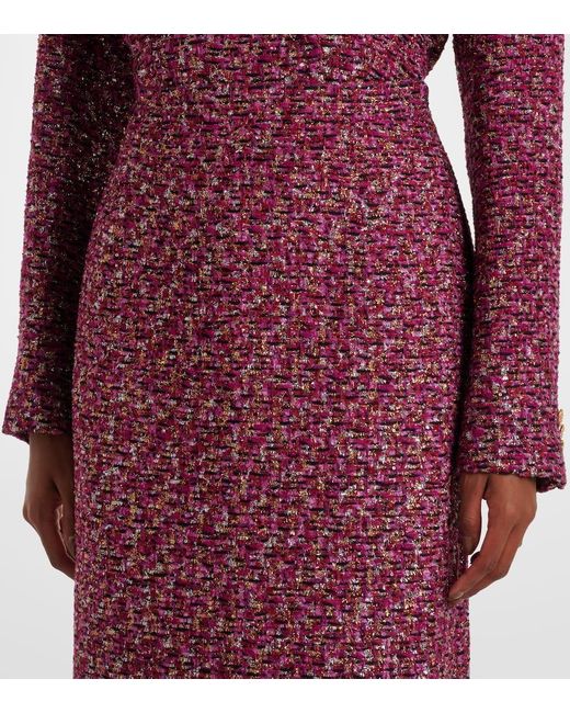 Jupe Midi En Tweed A Sequins Alessandra Rich en coloris Purple