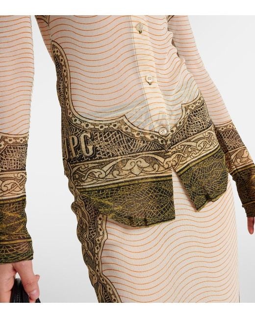 Jean Paul Gaultier White Printed Mesh Shirt