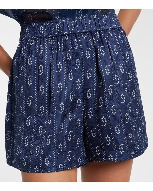 Tory Burch Blue Printed Shorts