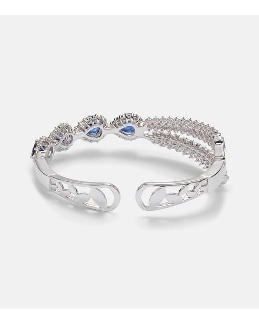 YEPREM Metallic Reign Supreme 18Kt Cuff Bracelet With Diamonds And Sapphires