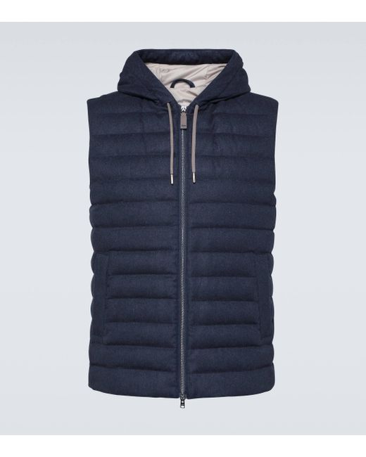 Herno Blue Paneled Vest for men