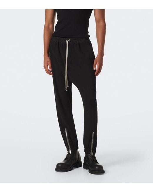 Rick Owens Black Tecuatl Technical Sweatpants for men
