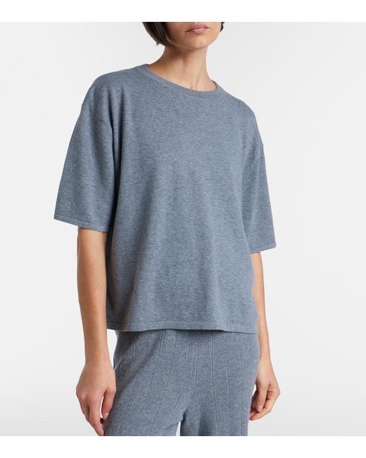 Lisa Yang Gray Rubie Cotton And Cashmere T-Shirt