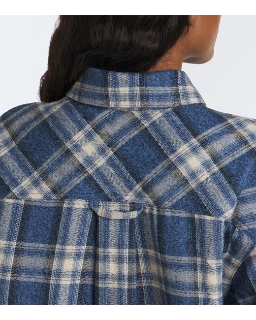 Citizens of Humanity Blue Vintage Plaid Cotton Flannel Shirt