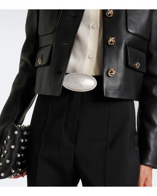 Altuzarra Black Oval Plaque Suede Belt
