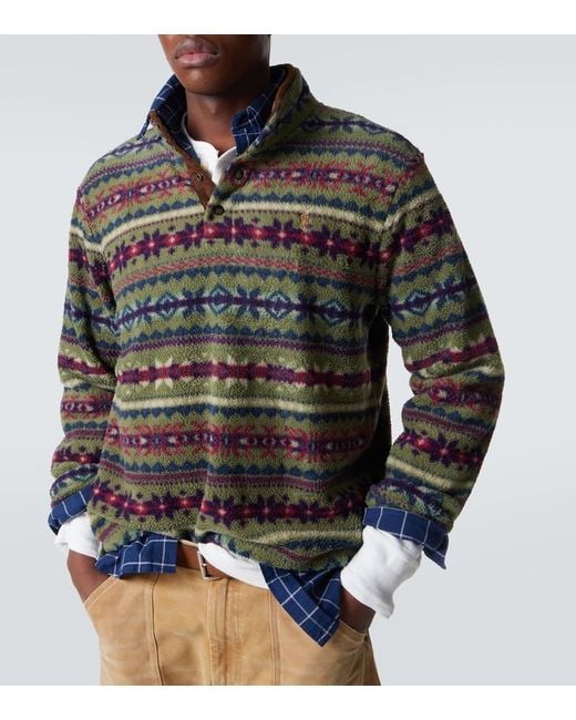 Polo Ralph Lauren Gray Printed Teddy Sweater for men
