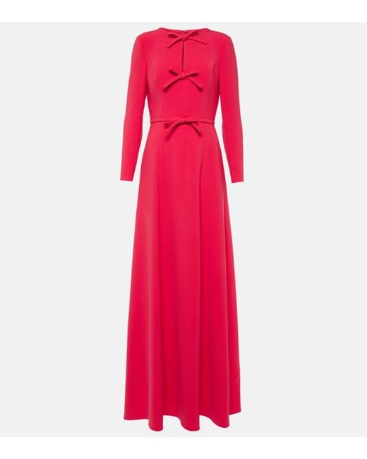 Carolina Herrera Red Bow-detail Crepe Gown