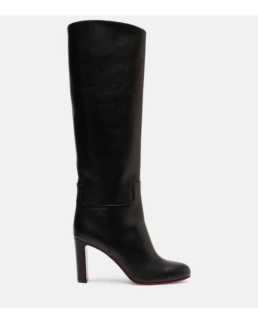 Christian Louboutin Black Leather Knee-High Boots