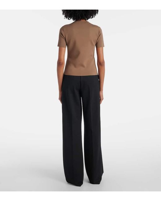 Camiseta Con Logo Bordado Max Mara de color Brown