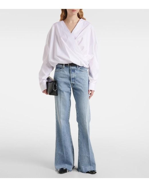 FRAME Blue The Lax High-Rise Flared Jeans