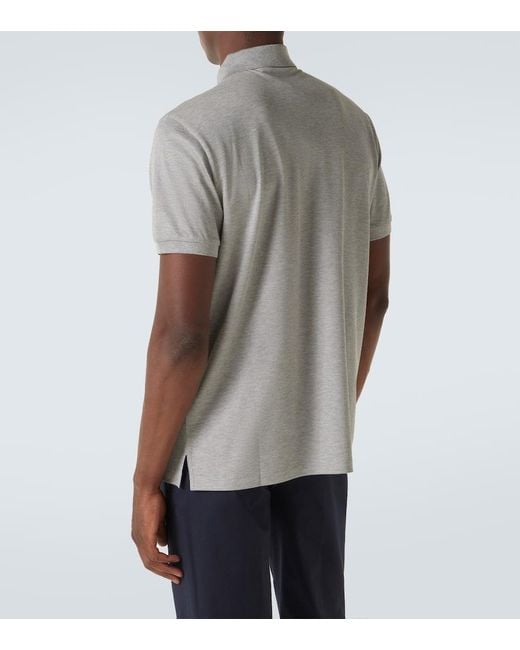 Ralph Lauren Gray Reg Cotton Pique Polo Shirt for men