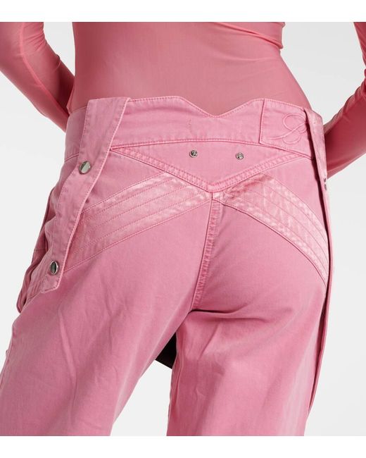 Jeans rectos cargo de tiro bajo Blumarine de color Pink