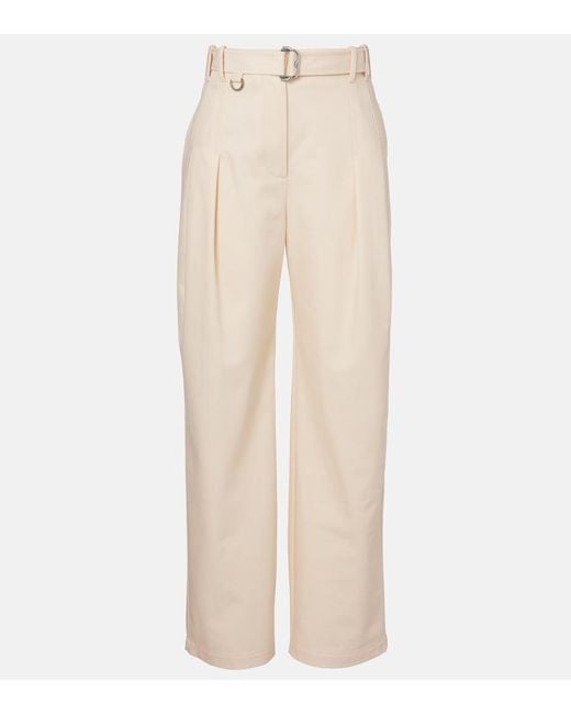 Burberry Natural Cotton Gabardine Tapered Pants