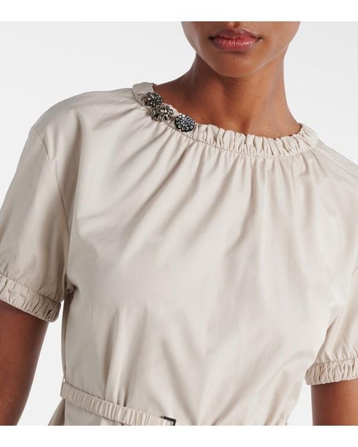 Max Mara Natural Terry Cotton Poplin Midi Dress