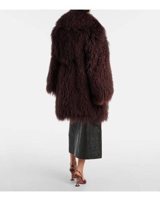 Self-Portrait Black Mantel Aus Shearling