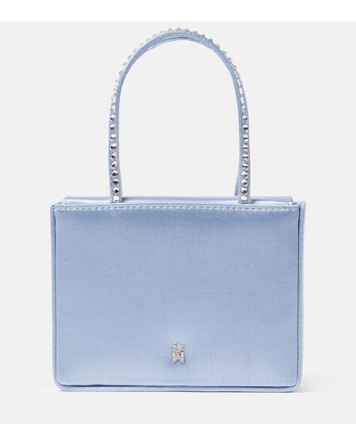 AMINA MUADDI Blue Verzierte Tote Superamini Gilda Aus Satin