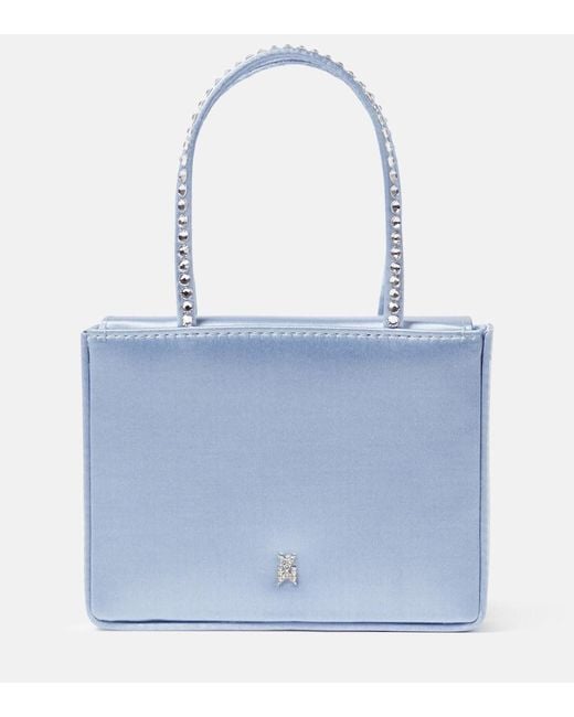 Borsa Superamini Gilda con cristalli di AMINA MUADDI in Blue