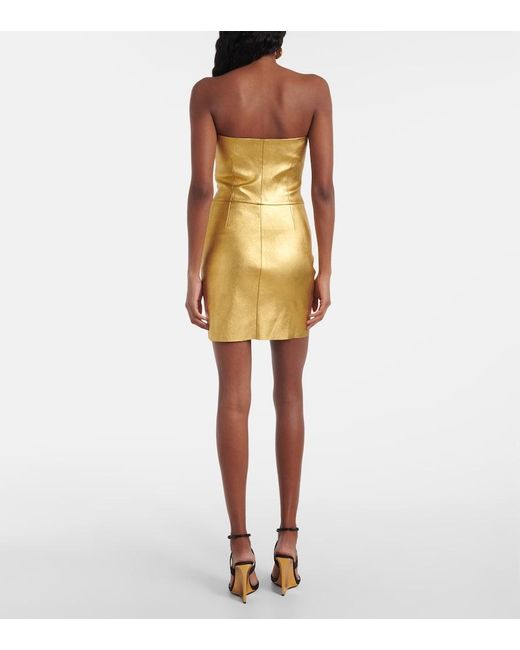 Stouls Natural Amina Metallic Leather Minidress