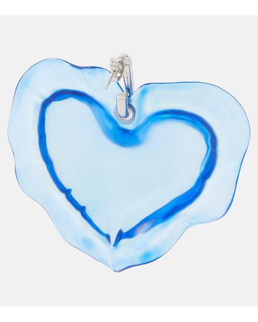 Nina Ricci Blue Heart Earrings