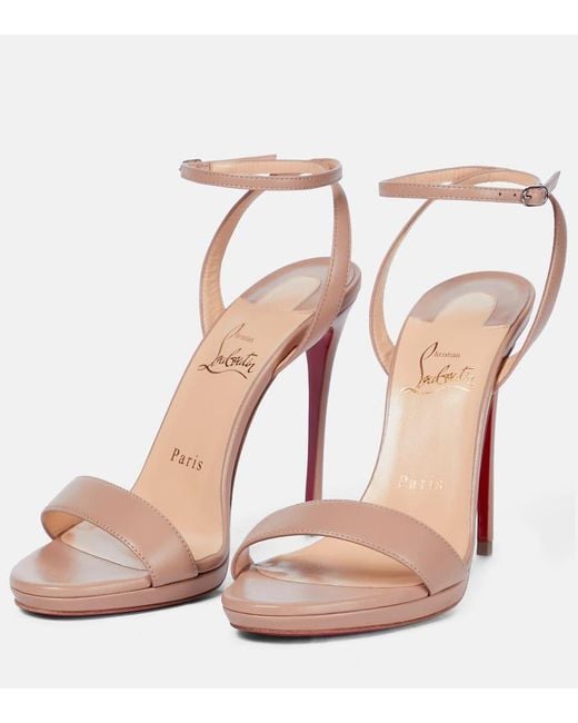 Christian Louboutin Pink Sandalen Loubi Queen 120 aus Leder