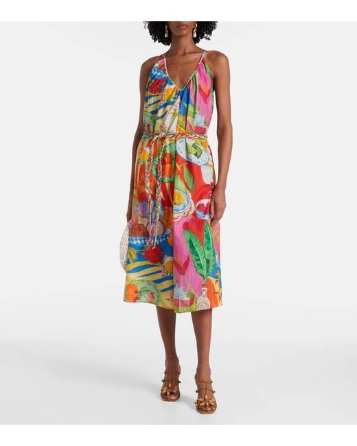 Sandales En Cuir A Perles Farm Rio en coloris Brown