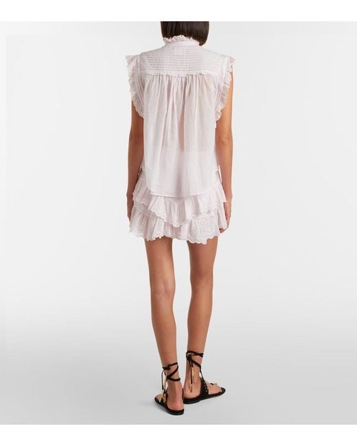 Isabel Marant Natural Jocadia Broderie Anglaise Cotton Shorts
