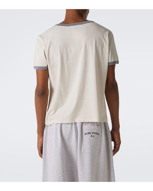 Acne Natural Logo Cotton Jersey T-Shirt for men