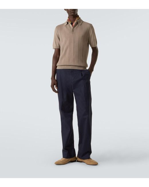 Canali Natural Cotton-Blend Polo Shirt for men
