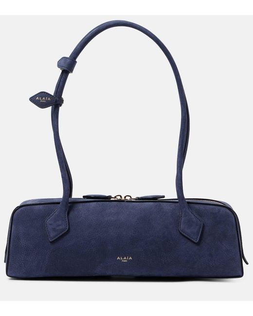 Alaïa Blue Le Teckel Suede Shoulder Bag