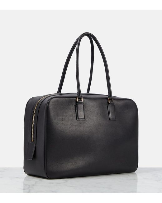 The Row Black Domino Leather Tote Bag