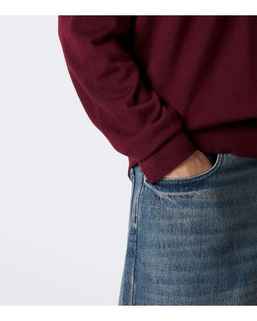 Dries Van Noten Red Wool Polo Sweater for men