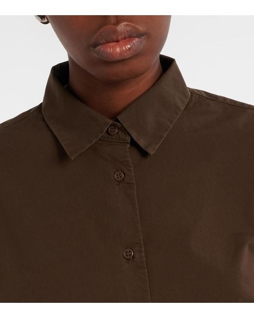 Nili Lotan Brown Amante Cotton Poplin Shirt