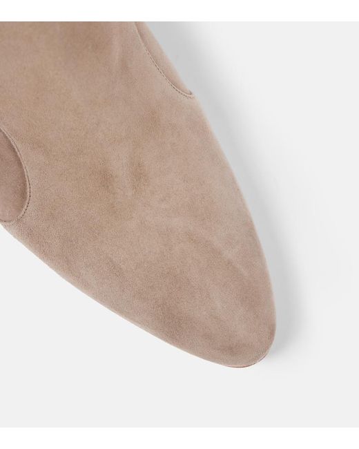 Manolo Blahnik Brown Ankle Boots Myconia 50 Aus Veloursleder