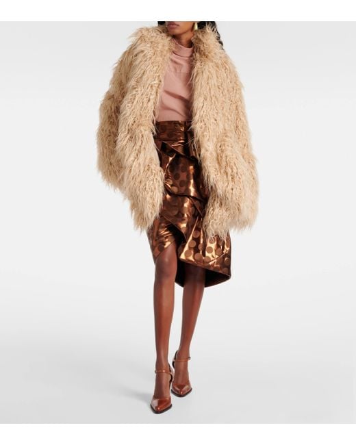 Dries Van Noten Natural Faux Fur Coat