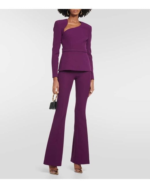 Safiyaa Purple Top aus Crepe mit Cut-outs