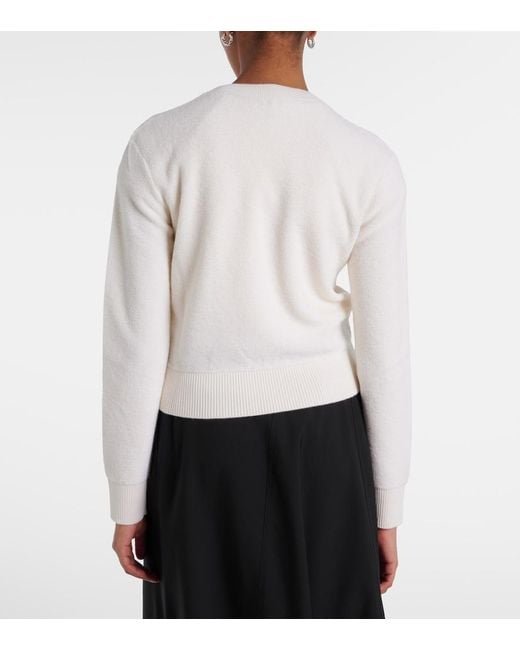 Loewe White Logo Embroidered Wool Sweater