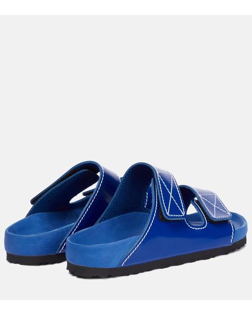 Proenza Schouler Blue X Birkenstock Leather Slides