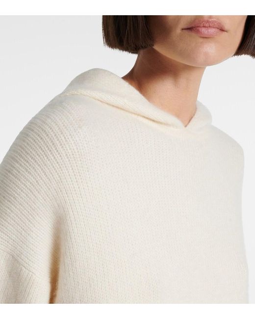 Loro Piana White Mersey Cashmere Hoodie