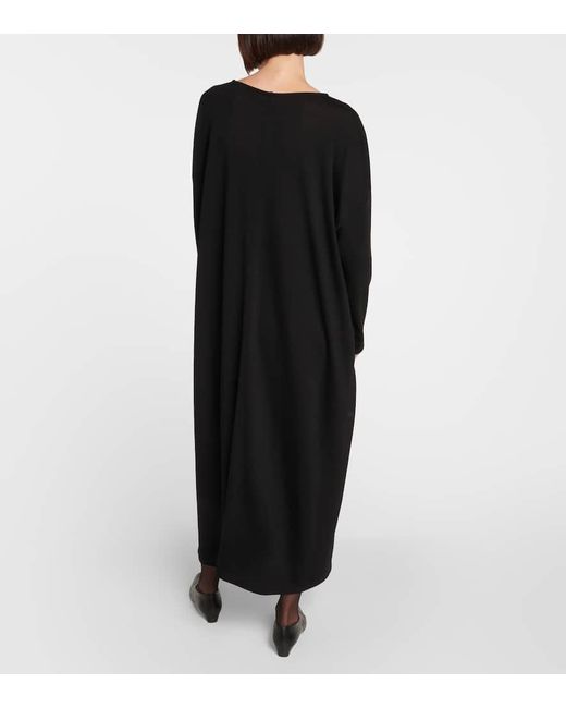 The Row Black Sia Cotton Midi Dress