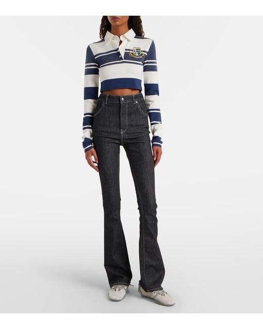 Acne Blue High-Rise Flared Jeans