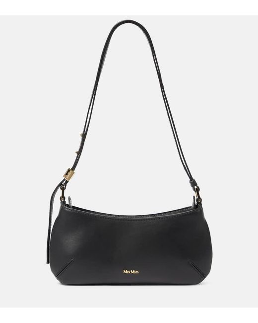 Max Mara Black Leather Daisy Baguette Bag