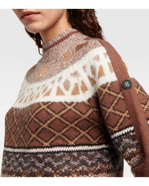Bogner Brown Annette Knitted Jacquard Sweater
