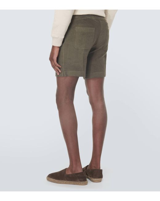 Tom Ford Green Cotton Terry Shorts for men