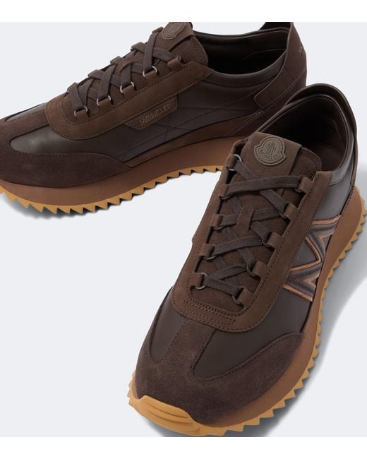 Moncler Brown Pacey2 Suede-Trimmed Sneakers for men