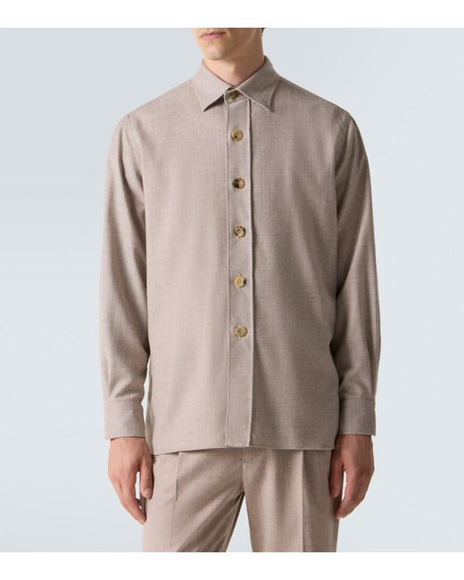 Rubinacci Natural Virgin Wool Shirt for men